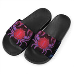 Cancer And Astrological Signs Print Black Slide Sandals