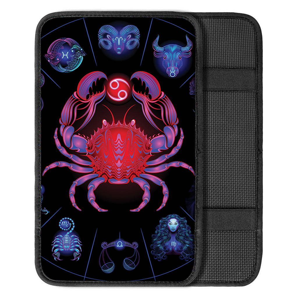 Cancer And Astrological Signs Print Car Center Console Cover