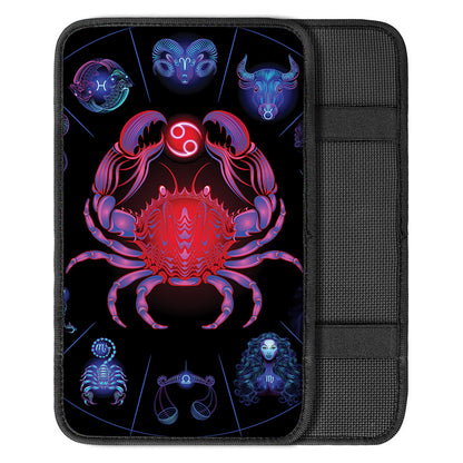 Cancer And Astrological Signs Print Car Center Console Cover