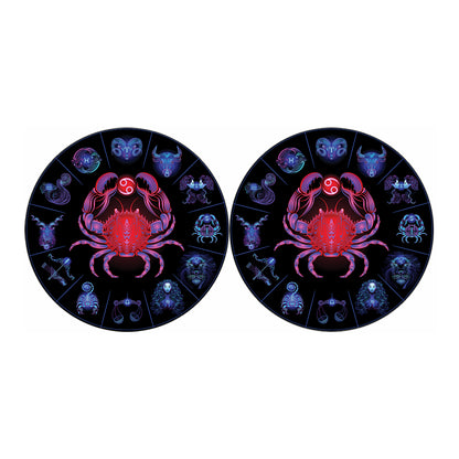 Cancer And Astrological Signs Print Car Coasters