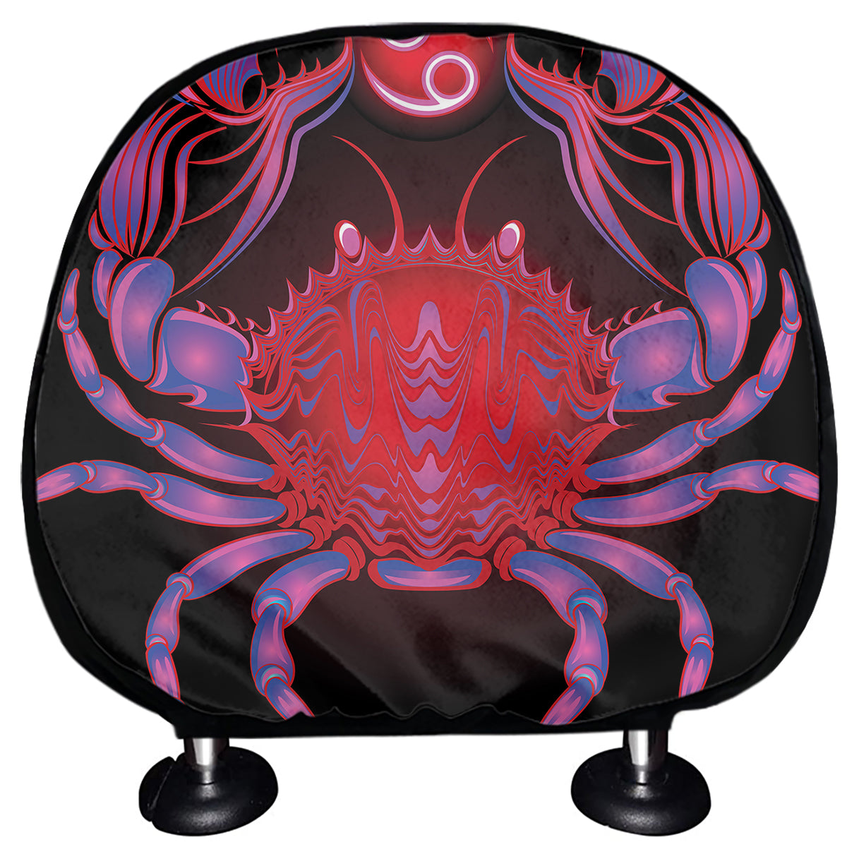 Cancer And Astrological Signs Print Car Headrest Covers