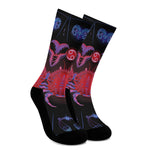 Cancer And Astrological Signs Print Crew Socks