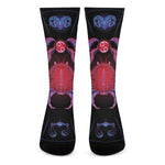 Cancer And Astrological Signs Print Crew Socks