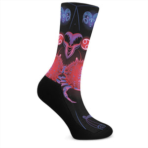 Cancer And Astrological Signs Print Crew Socks