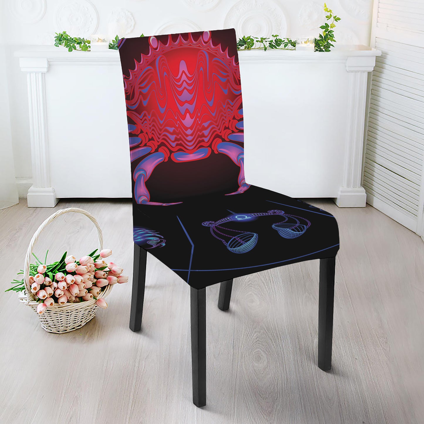 Cancer And Astrological Signs Print Dining Chair Slipcover