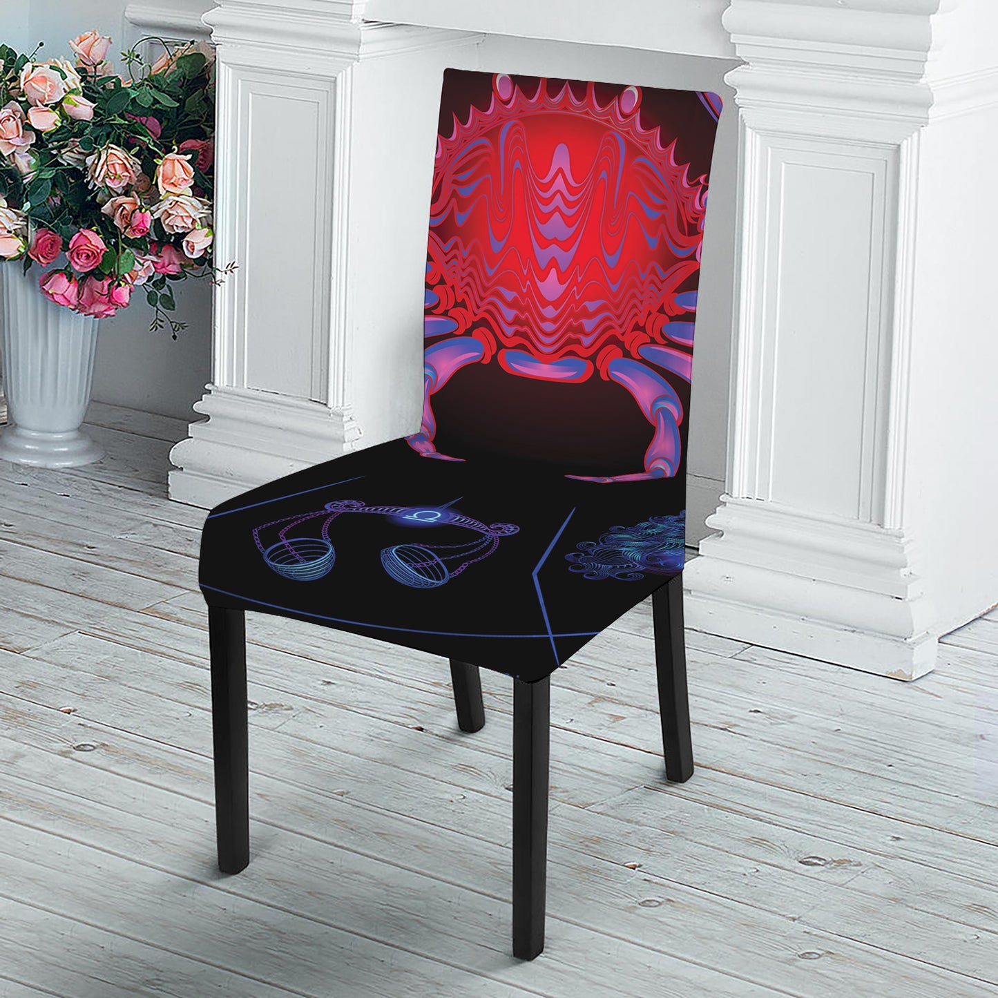 Cancer And Astrological Signs Print Dining Chair Slipcover