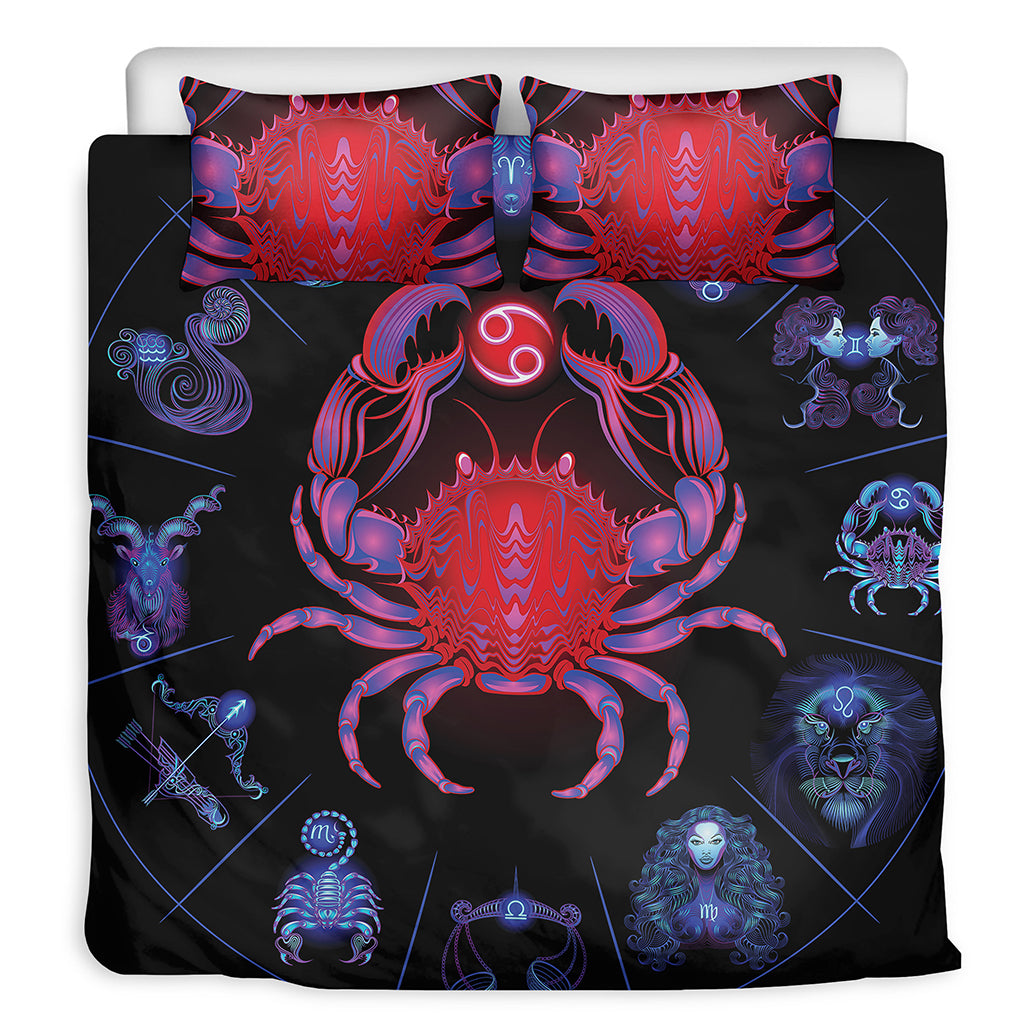 Cancer And Astrological Signs Print Duvet Cover Bedding Set