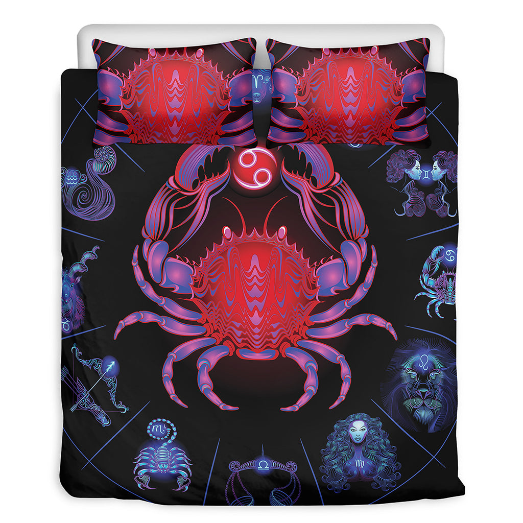 Cancer And Astrological Signs Print Duvet Cover Bedding Set