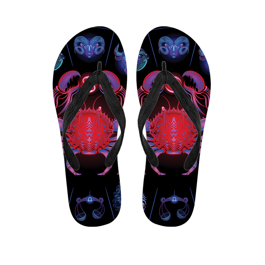 Cancer And Astrological Signs Print Flip Flops