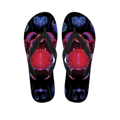 Cancer And Astrological Signs Print Flip Flops