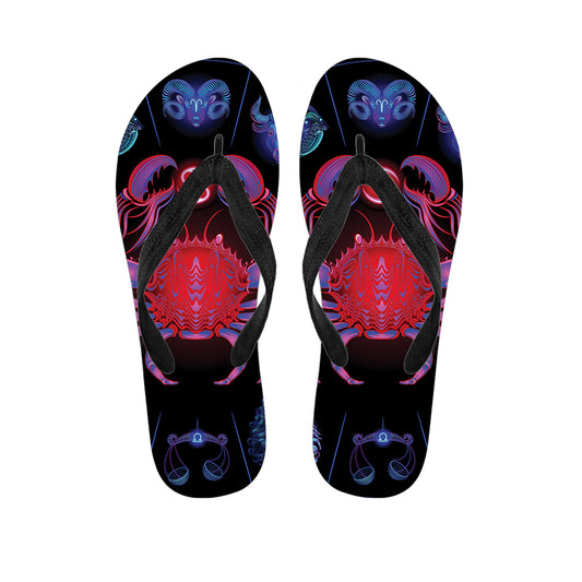 Cancer And Astrological Signs Print Flip Flops