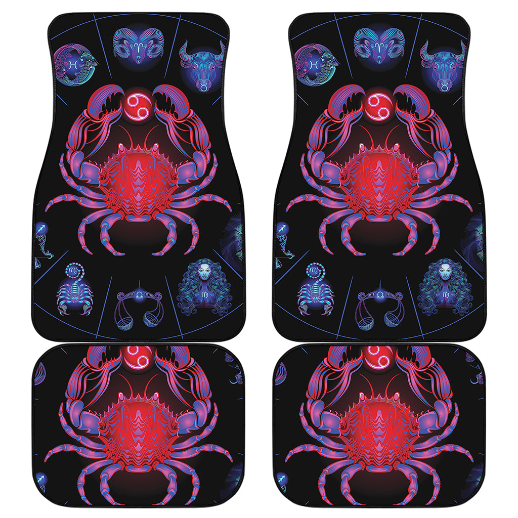 Cancer And Astrological Signs Print Front and Back Car Floor Mats