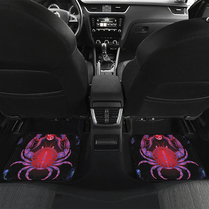 Cancer And Astrological Signs Print Front and Back Car Floor Mats
