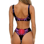 Cancer And Astrological Signs Print Front Bow Tie Bikini
