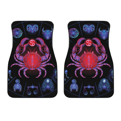 Cancer And Astrological Signs Print Front Car Floor Mats