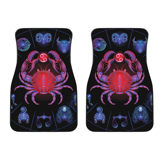 Cancer And Astrological Signs Print Front Car Floor Mats