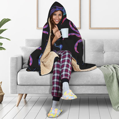 Cancer And Astrological Signs Print Hooded Blanket