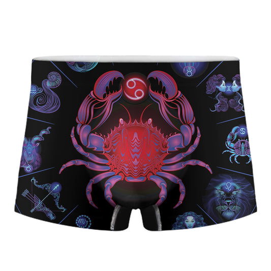 Cancer And Astrological Signs Print Men's Boxer Briefs