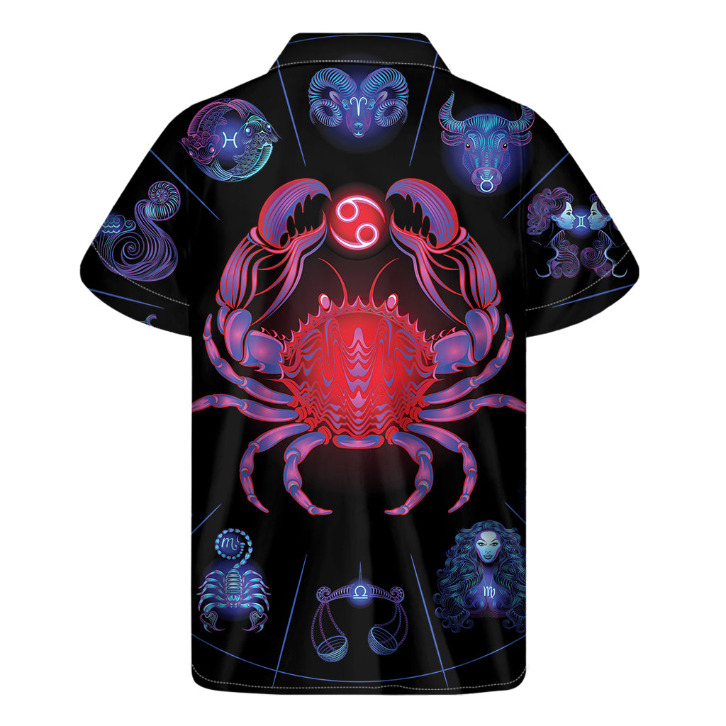 Cancer And Astrological Signs Print Men's Short Sleeve Shirt