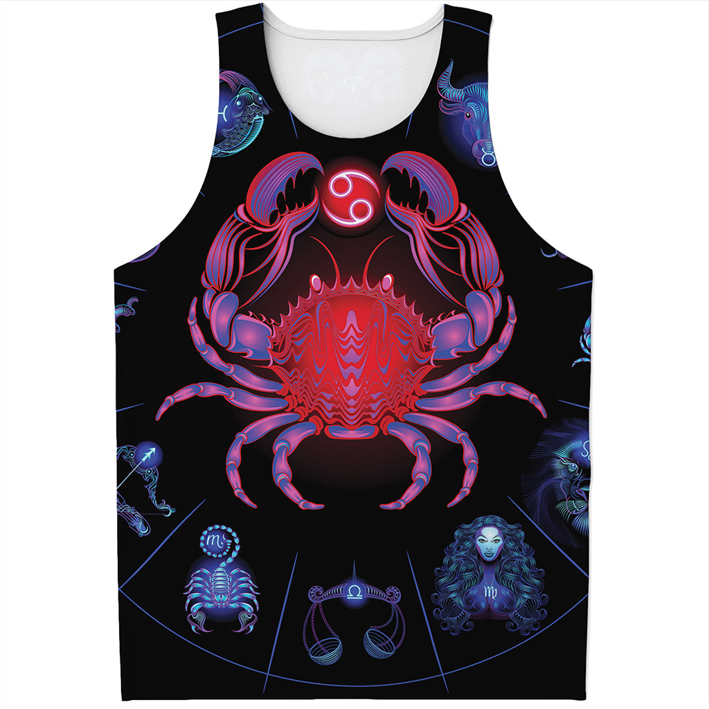 Cancer And Astrological Signs Print Men's Tank Top