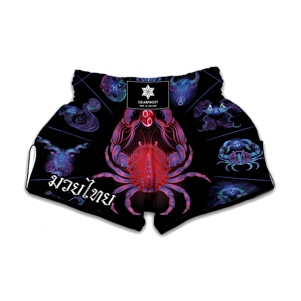 Cancer And Astrological Signs Print Muay Thai Boxing Shorts