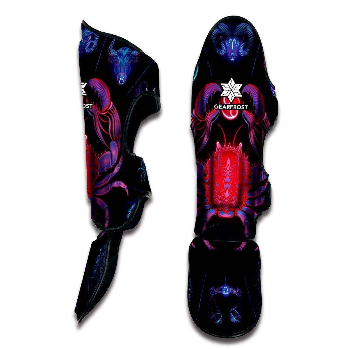 Cancer And Astrological Signs Print Muay Thai Shin Guard