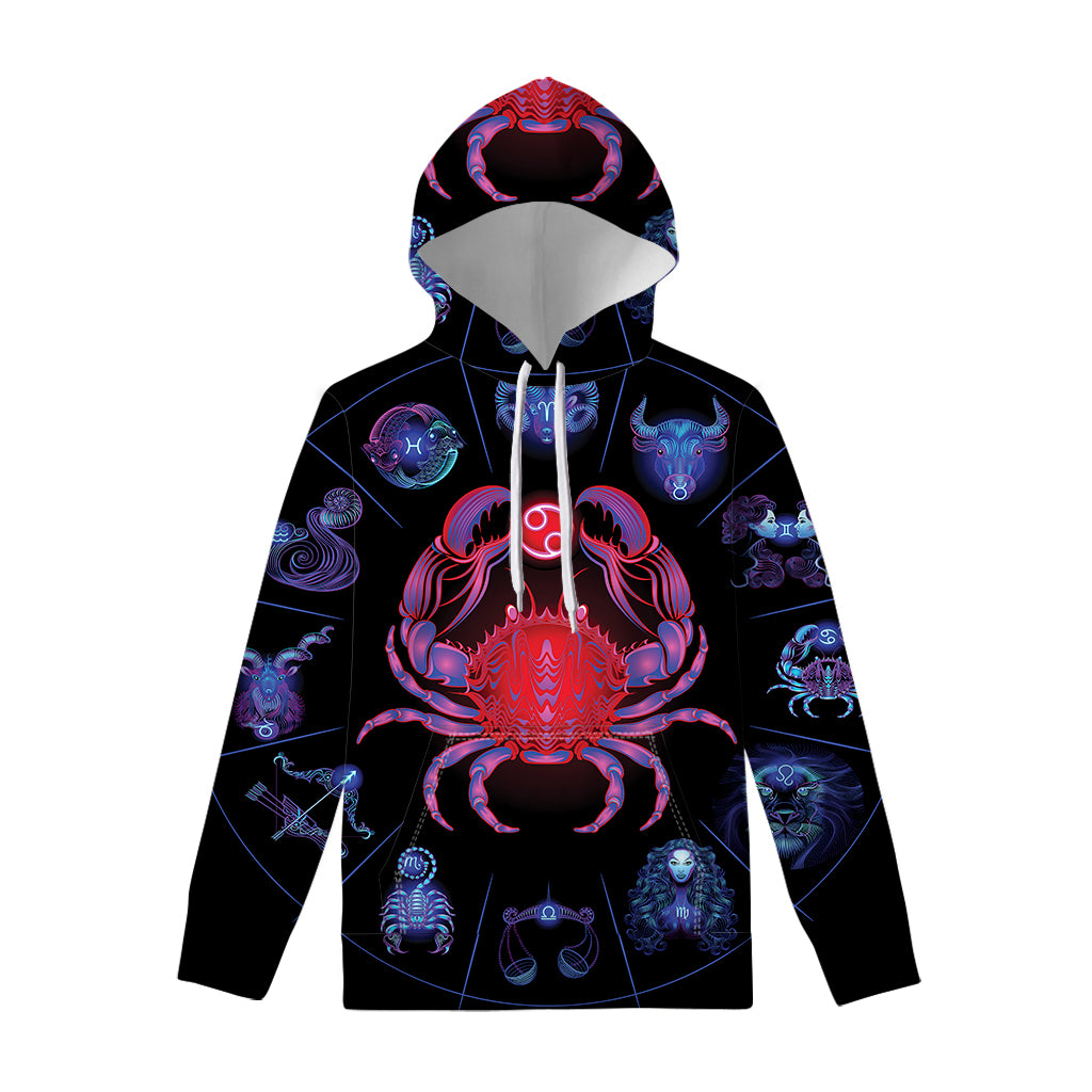 Cancer And Astrological Signs Print Pullover Hoodie