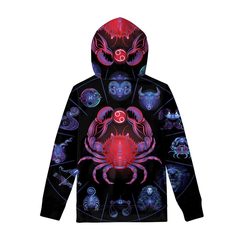 Cancer And Astrological Signs Print Pullover Hoodie