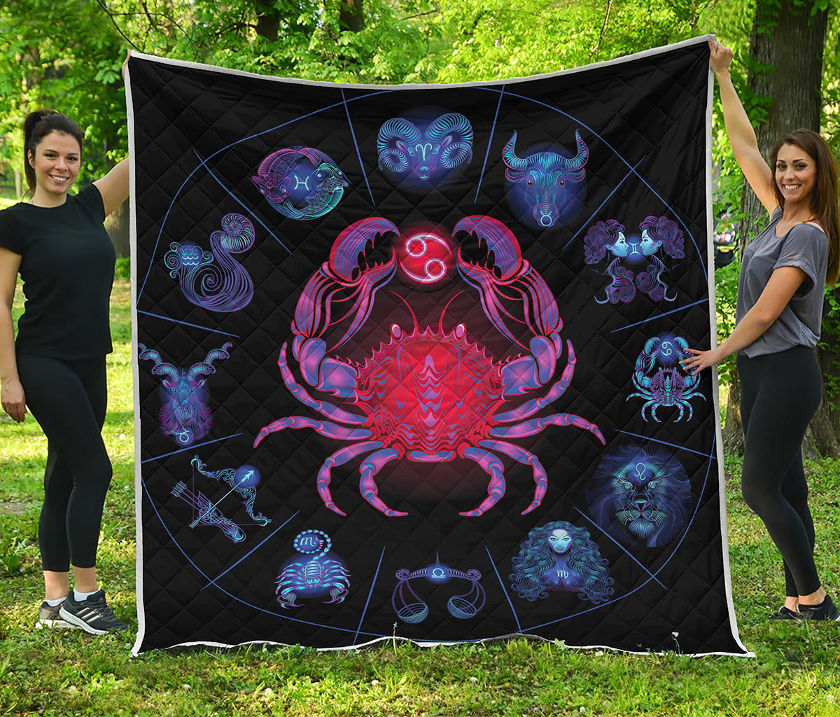 Cancer And Astrological Signs Print Quilt
