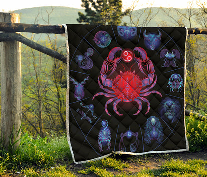 Cancer And Astrological Signs Print Quilt
