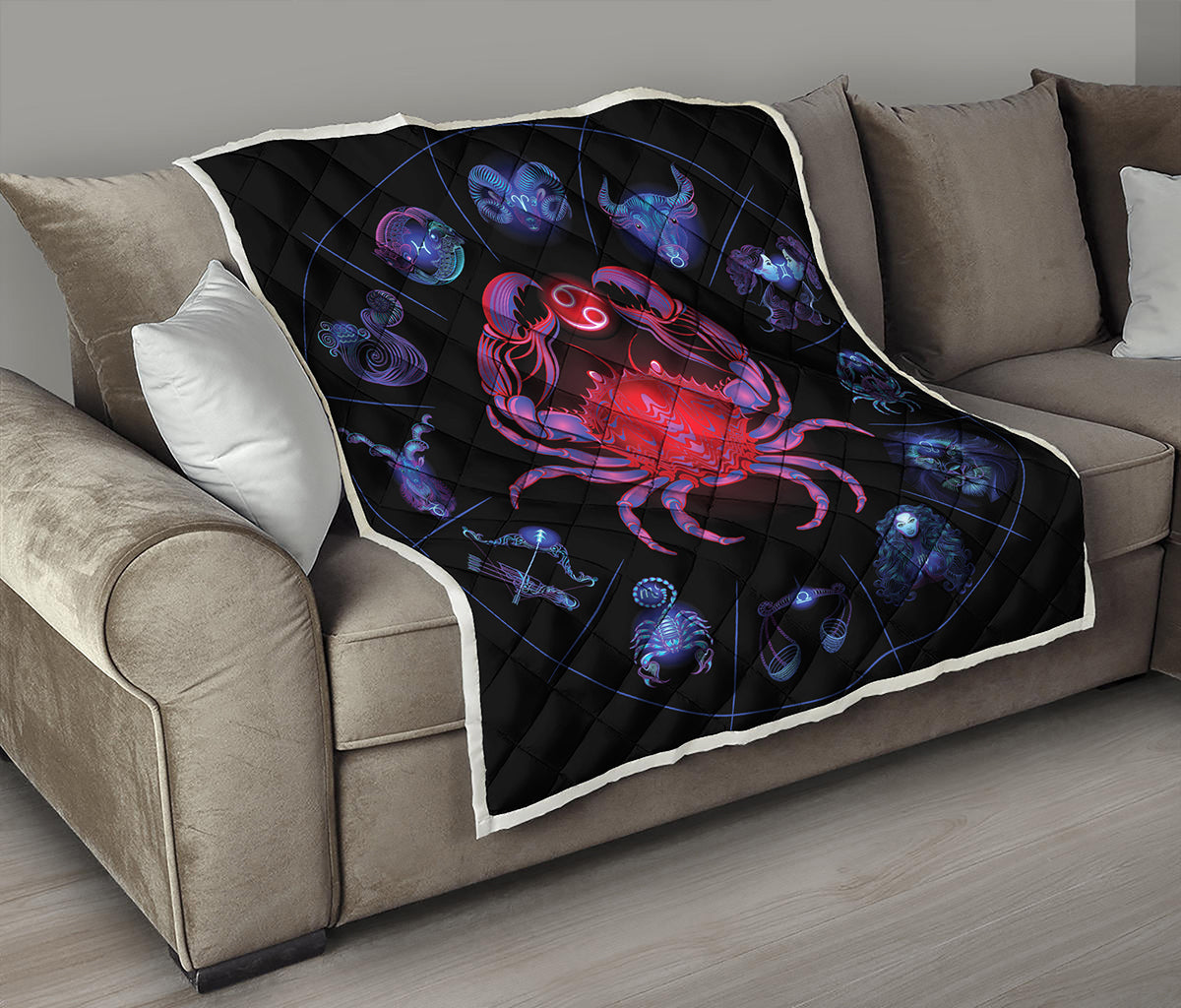 Cancer And Astrological Signs Print Quilt
