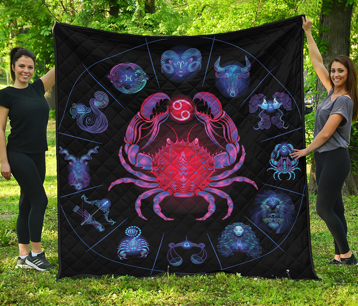 Cancer And Astrological Signs Print Quilt