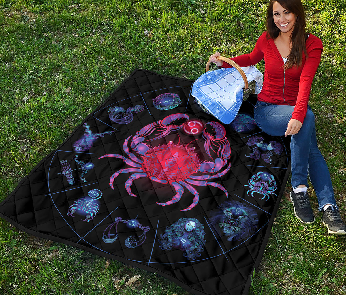 Cancer And Astrological Signs Print Quilt