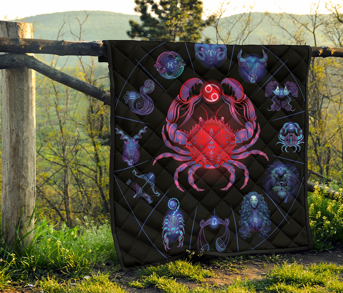 Cancer And Astrological Signs Print Quilt