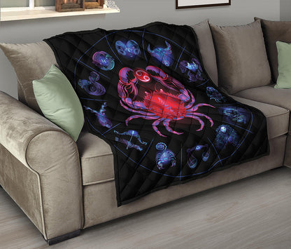 Cancer And Astrological Signs Print Quilt