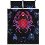 Cancer And Astrological Signs Print Quilt Bed Set