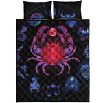 Cancer And Astrological Signs Print Quilt Bed Set
