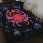 Cancer And Astrological Signs Print Quilt Bed Set