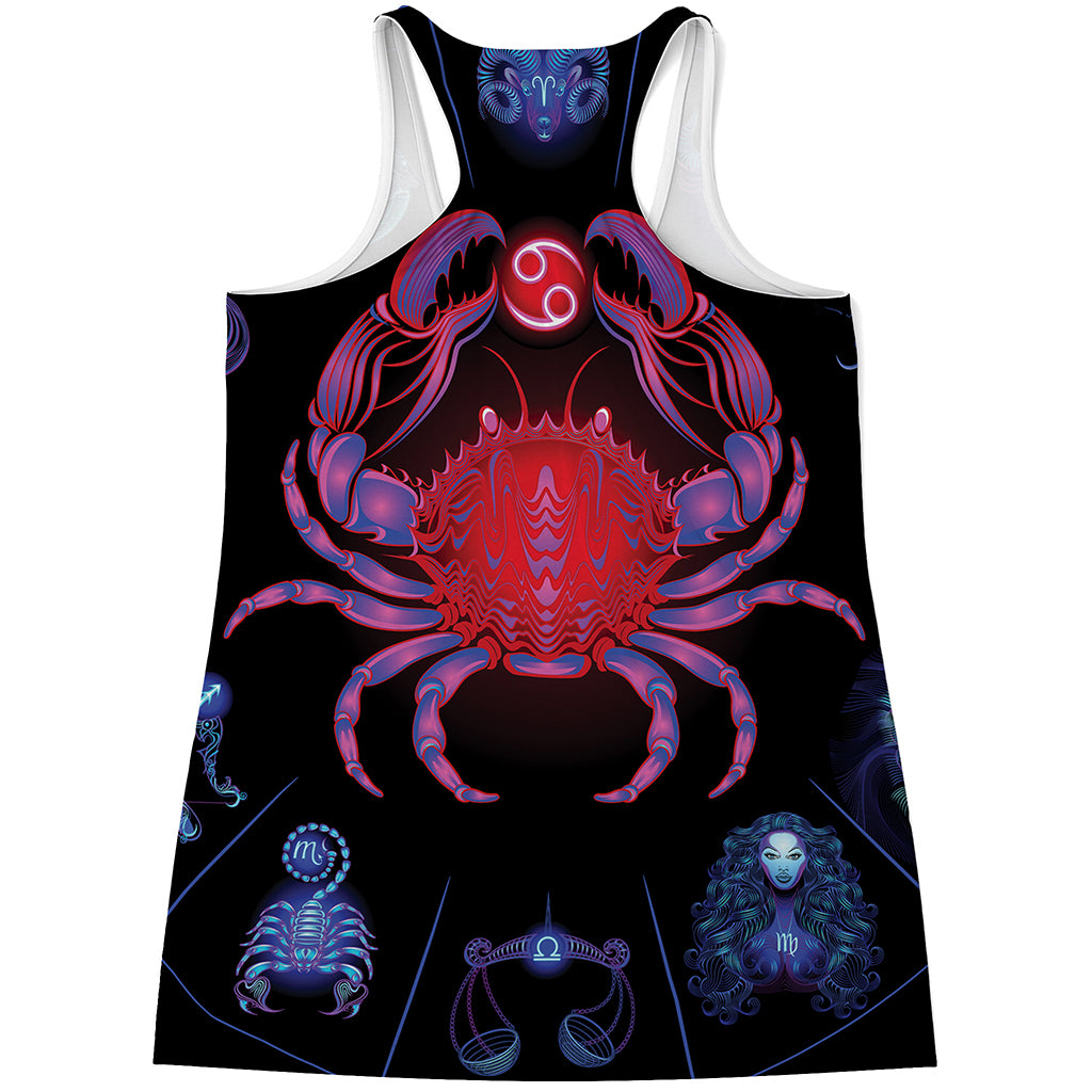Cancer And Astrological Signs Print Women's Racerback Tank Top