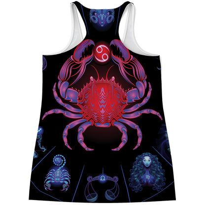 Cancer And Astrological Signs Print Women's Racerback Tank Top
