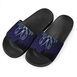 Cancer Constellation Print Black Slide Sandals