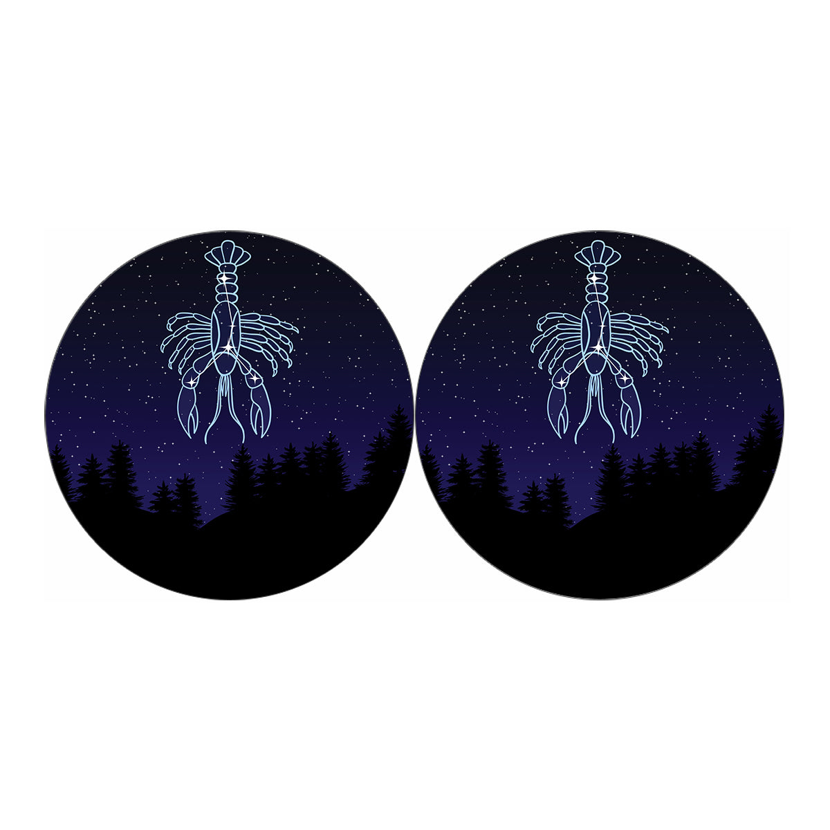 Cancer Constellation Print Car Coasters
