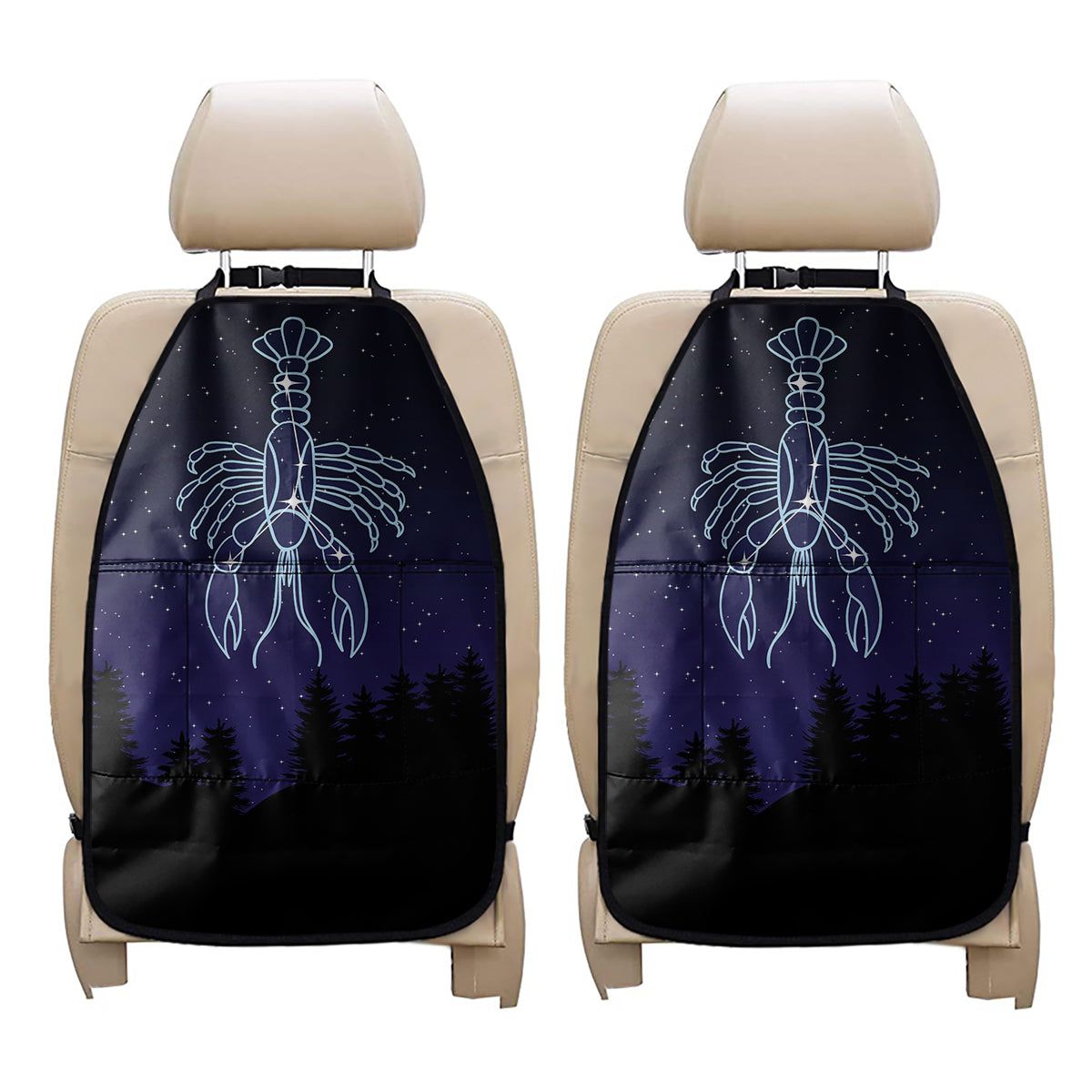 Cancer Constellation Print Car Seat Organizers