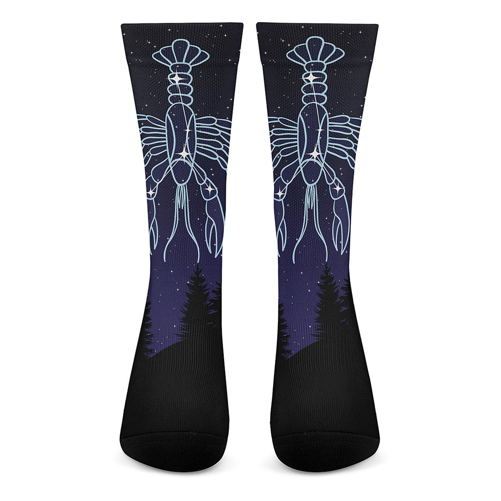 Cancer Constellation Print Crew Socks