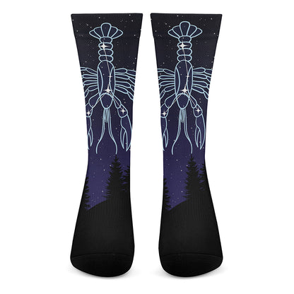 Cancer Constellation Print Crew Socks