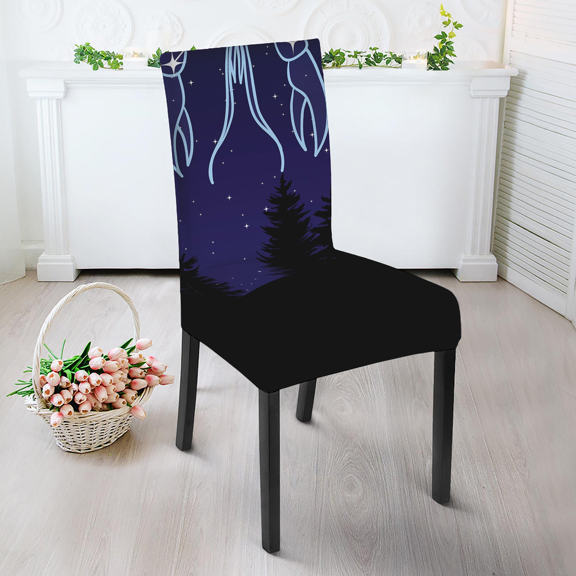 Cancer Constellation Print Dining Chair Slipcover