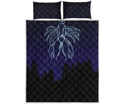 Cancer Constellation Print Quilt Bed Set