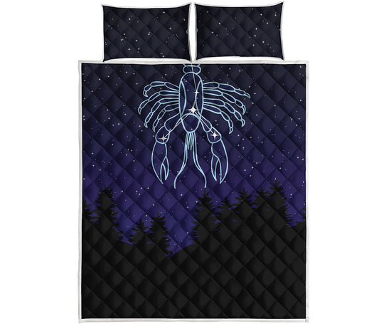 Cancer Constellation Print Quilt Bed Set