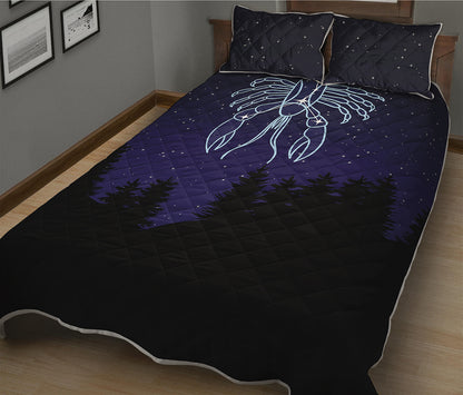 Cancer Constellation Print Quilt Bed Set