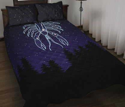Cancer Constellation Print Quilt Bed Set